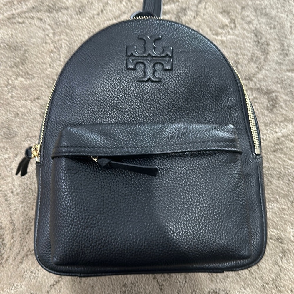 Tory Burch Thea Mini Pebble Leather Backpack Black Small Size. Used once